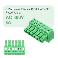 10PCS 6-Pin PCB Mount Screw Terminal Block Connectors 3.81mm/0.15″ Pitch