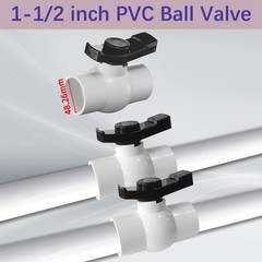 2 PCS 1.5 Inch PVC Ball Valve 11/2 Inch Shut Off T Handle for Pool