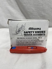 12Pk Allway Tools SRK-B6 Aluminum Self-Retracting Safety Knife w/ 6 Blades