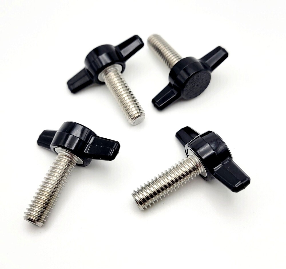 5/16″ Thumb Screw Bolts Black Plastic Butterfly Clamping Tee Wing Knob Stainless