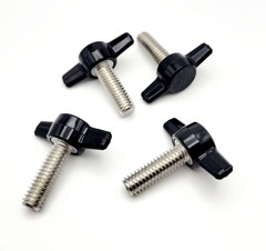 5/16″ Thumb Screw Bolts Black Plastic Butterfly Clamping Tee Wing Knob Stainless