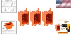 Durable 14 Cubic Inch Outlet Boxes – 3 Pack, Listed for Safe Installations