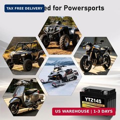 YTZ14S 12V 11.2Ah AGM Sealed Motorcycle Battery, Maintenance-Free, Compatible wi