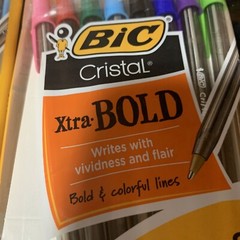 BIC CRISTAL XTRA BOLD PENS 5 SETS OF 8 COLORS (24 PENS) 1.6 MM BALL POINT NEW