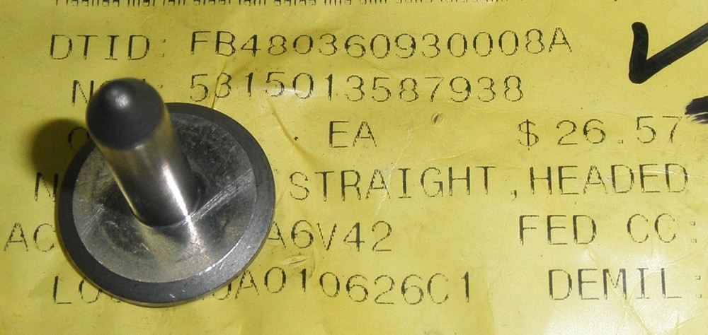 5315-01-358-7938 Pin; Straight; Headed GE 1602M24P02