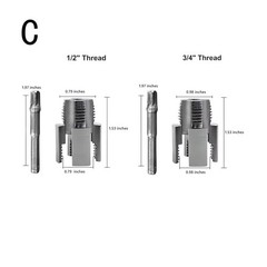2Pcs 1/2”&3/4” Water Pipe Integrated Internal & External Pipe Threading Tool