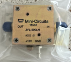 Mini Circuits ZFL-500LN RF Amplifier 15542 +15V 24dB gain Low Noise SMA