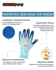 PACIFIC 3 Pairs Kids Gardening Gloves for Age 25, Natural Latex Coated G…