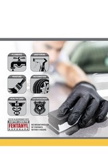 SAS Safety 66519 Raven Powder-Free Disposable Black Nit 6 Mil Gloves, Size XL