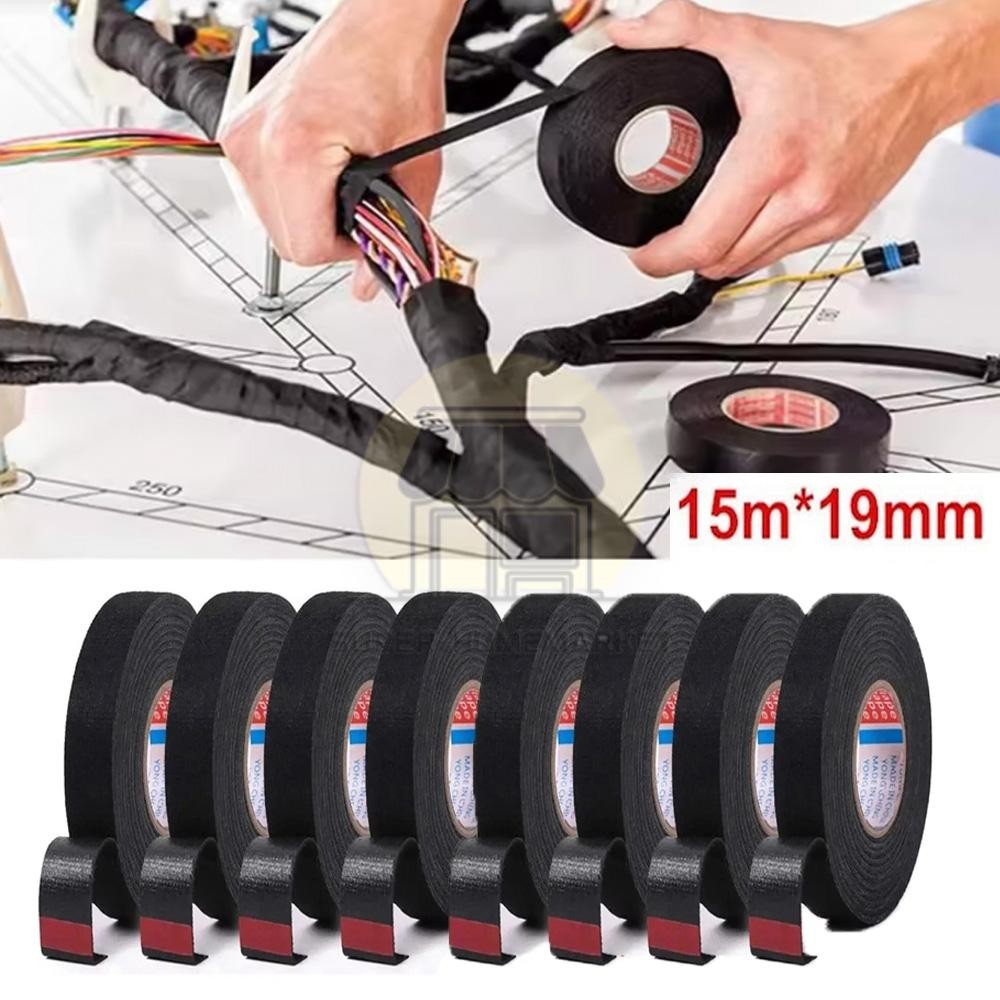 8 Rolls Cloth Tape Wire electrical wiring harness car auto suv truck 19mm*15m