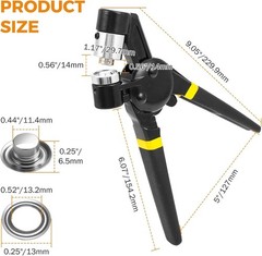 Grommet Tools Kit 1/2 Inch 12mm Hand Press Pliers, Handheld Eyelet Setter wit…