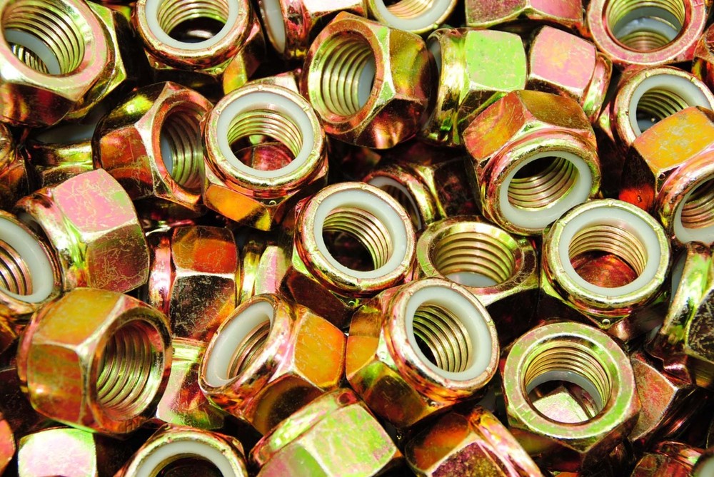 (10) Nyloc Grade 8/C 1″ Hex Locking Nuts 1-8 Yellow Zinc Plated Nylock 8 TPI
