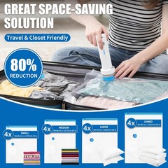 Vacuum Seal Bags for Clothing Travel, 16 Pack Vacuum Storage Bags for Clothes