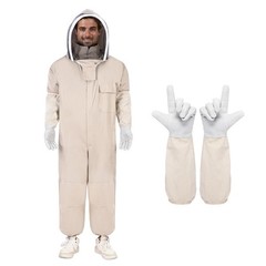 Beekeeping Suit, Full Body, Polycotton with Veil & Gloves