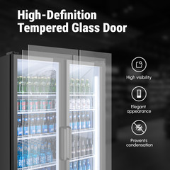 Yeego Commercial Display Beverage Refrigerator 27.12 Cu.ft Merchandiser