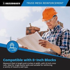 Sandbaggy 8 ft Truss Mesh Reinforcement – Hot Dipped Galvanized (8 ft L x 6″ W)