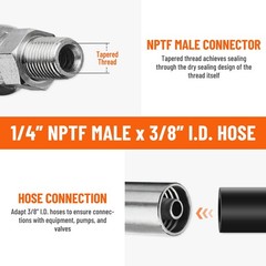 12x 3/8″ I.D. Hose x 1/4″ NPTF Male Hydraulic Hose End Swivel Crimp Fittings New
