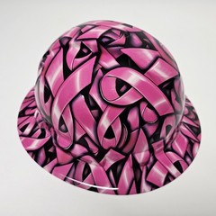 full brim hard hat custom hydro dipped IN BREAST CANCER AWARENESS IN YOUR FACE