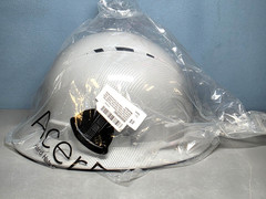 Acerpal Updated Vented Full Brim Hard Hat in Light Grey Carbon Fiber Gloss New