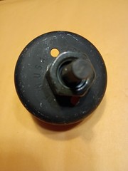 BI-METAL HOLE SAW 2-1/4” 57MM Made In USA Vintage Threaded Nut Top