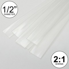 1/2″ ID Clear Heat Shrink Tube 2:1 ratio polyolefin (25ft) 0.5 inch/feet/to 13mm