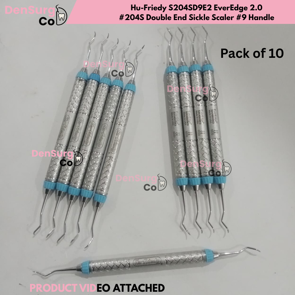 Hu-Friedy S204S9E2 EverEdge 2.0 #204S Double End Sickle Scaler #9 Handle