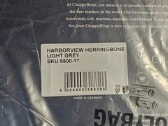 ChappyWrap 5800-17 60″ x 80″ Harborview Herringbone Light Grey Blanket