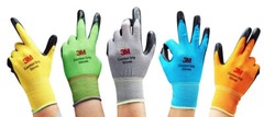 3M Nitrile Rubber Coated Nylon Work Gloves, Thin, Washable Bulk 10 Pack Blue
