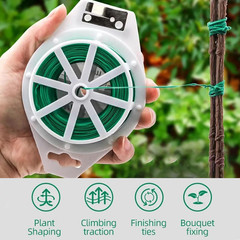Twist Tie, 328 Feet (100M), Green Cable Ties with Cutter, Reusable Garden Plant