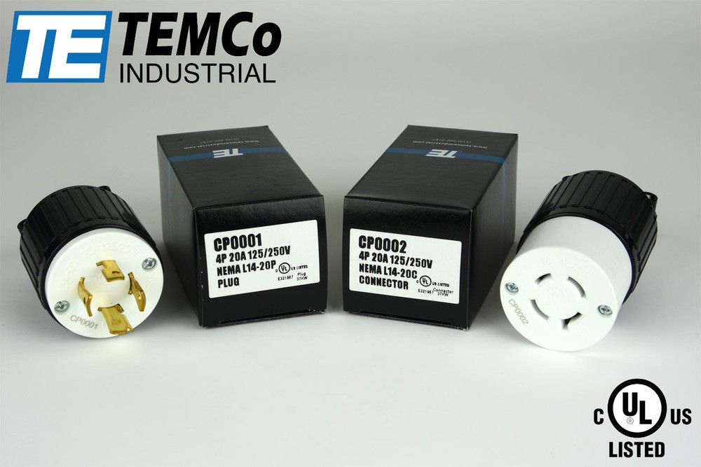 TEMCO NEMA L14-20P / L14-20R Plug Set 20A 125/250V Locking UL Listed / Generator