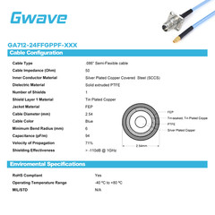2.4mm 4 Hole Flange Female to GPPO Female .086″ Semi-flexible Cable, DC-50GHz