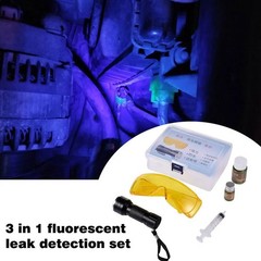 UV Oil Leak Detection Kit for Automotive AC System with Dye and Flashlight