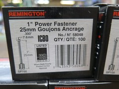 5 BOXES – REMINGTON 1″ POWDER ACTUATED FASTENERS, No.58048