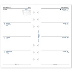2025 Filofax Personal Size Refill 25-68421 Week on Two Pages, 95mm x 171mm