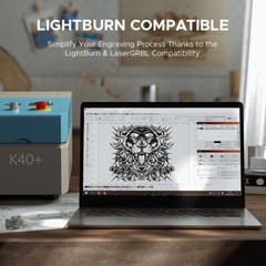 OMTech 45W K40+ CO2 Laser Engraver Marker Machine 8 x 12in W/ Rotary Axis