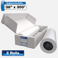 Alliance Wide Format Paper CAD Bond Rolls (20Lb | 2 Rolls, 36 in X 300 Ft | 2″ C