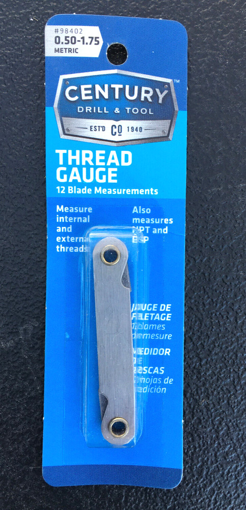 CENTURY METRIC THREAD PITCH GAUGE 0.50 -1.75 [12 BLADE]