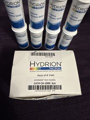 HYDRION CH-1000 Free Chlorine Based Test Strips 0-1000ppm 100 New Lot Of 8