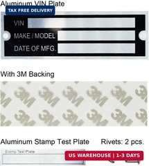 Blank Aluminum ID Plates, Metal Identification Plate, Serial Number Tag, Equipme
