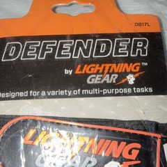 Lightning Gear Defender Goatskin Leather Work Gloves, Size L, Black/White 0817L