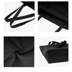 REDSINDA Blank Canvas Cotton Tote Bags, 2 17.7 x 13.7 x 5.9 inches, 2 Black