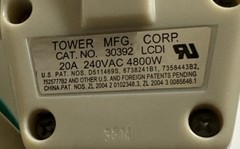 Amana PTAC Power Cord 20A 240V LCDI GFI Tower 30392 Air Conditioner Cord