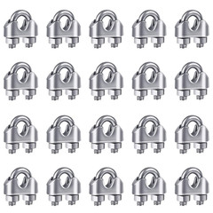 20PCS 1/8 Inches M3 Stainless Steel Wire Rope Cable Clip Clamp