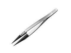 Techni-Pro 758TW0259 – 5.1′ ESD Plastic Tip Tweezers, Style 259, Carbon Fiber