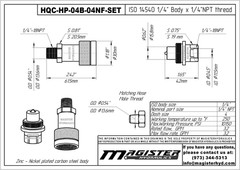 1/4″ 10000 PSI High-Pressure Hydraulic Quick Connect Coupler Set 1/4″ NPT Thread