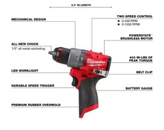 Milwaukee M12 Fuel 1/2 Inch Hammer Drill/Driver Model 3404-20 (Tool Only)