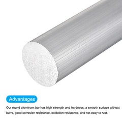 Aluminum Round Rod 1/2 Inch Diameter 6061 Solid Lathe Metal Bar 12 Inch Length