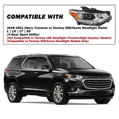 HID Xenon Headlight for 2018-2021 Traverse LED DRL OE Right Passenger
