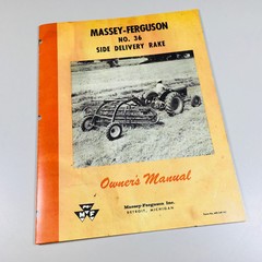 Massey Ferguson Mf 36 Side Delivery Rake Owner Operators Manual Hay