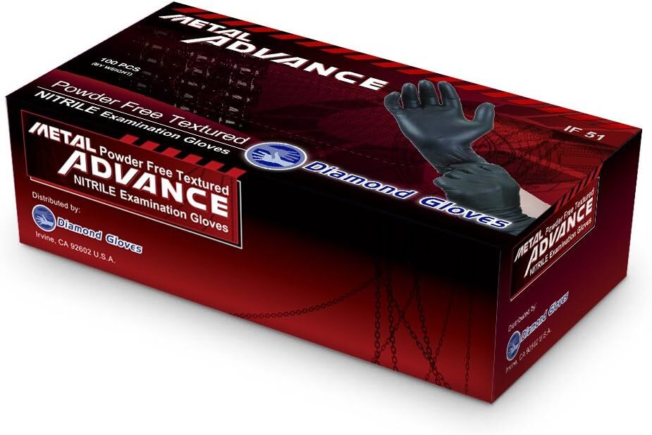 Metal Advance Nitrile 5mil Thickness Gloves Powder Free